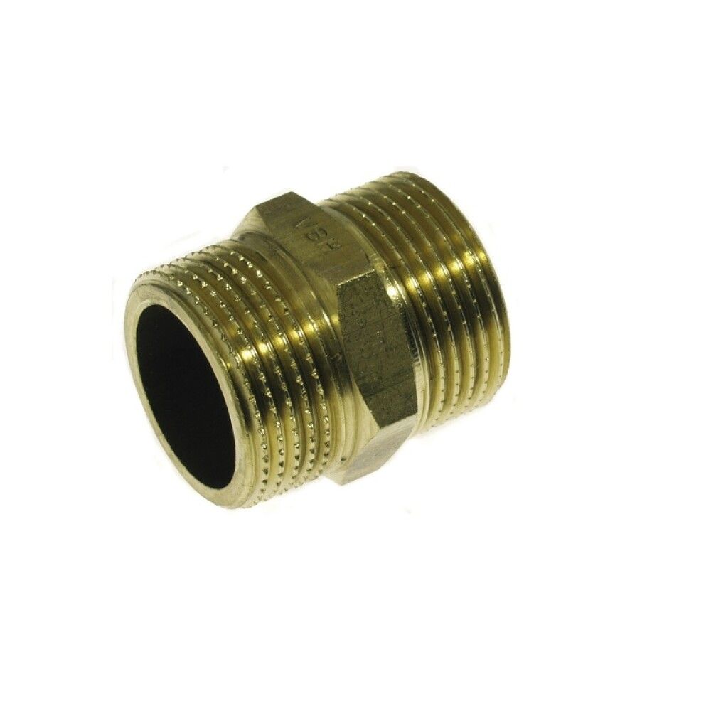 DOBBELNIPPEL MESSING 1/2"