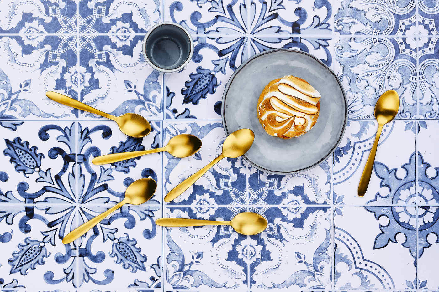 NUDE - Lot de 6 petites cuillères en inox or