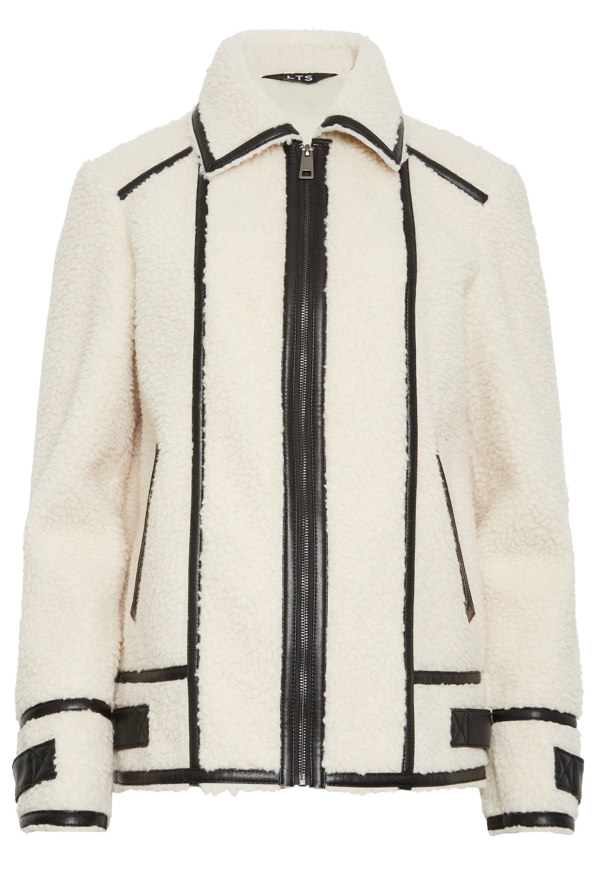 Long Tall Sally Tall Faux Leather Borg Zip Jacket