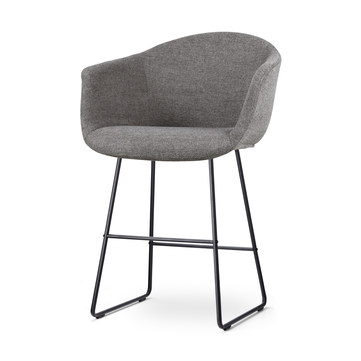 Nolon Nino-Otis Barkruk Donkergrijs - met Armleuning - Zwart - 65 cm