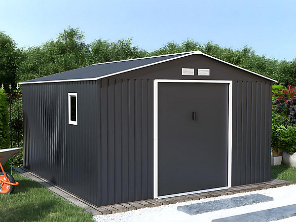 Abri de jardin métal en acier galvanisé gris 12,99 m² - ARCHER