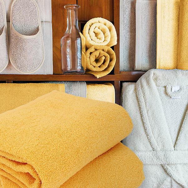 Lot de 2 draps de douche 70x130 cm ALPHA jaune Or