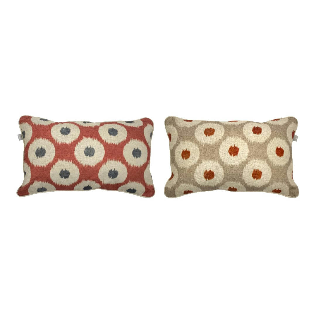 VIGO - 2 Housses de coussins 30x50 cm rouge/lin