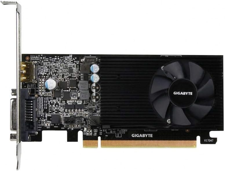 GIGABYTE GV-N1030D4-2GL NVIDIA GeForce GT 1030 Low Profile D4 2G Graphics Card, Compatible with PC, HDMI, DVI-D