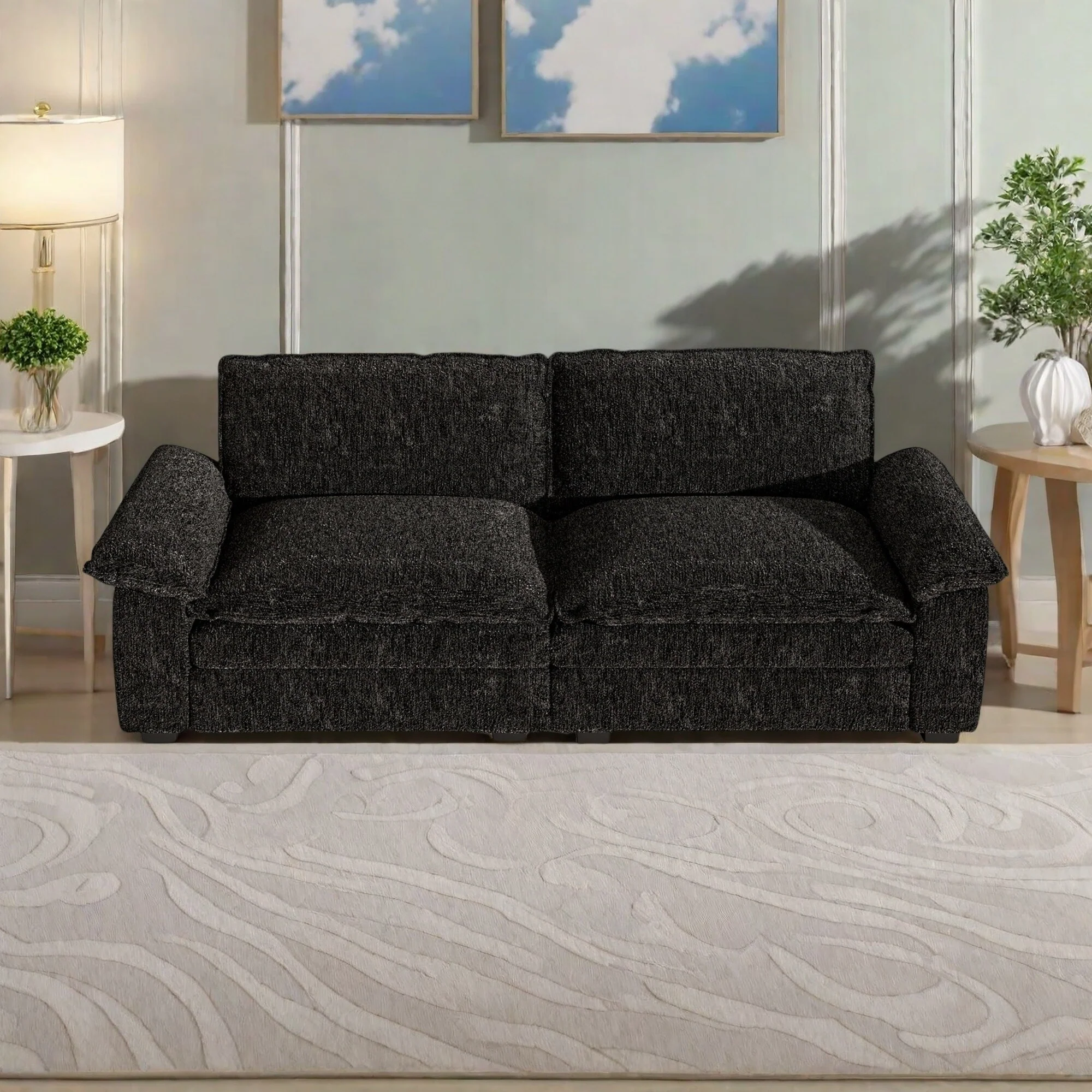 Modern Fabric 2-Seater Sofa for Living Room and Bedroom,Offices and Apartments