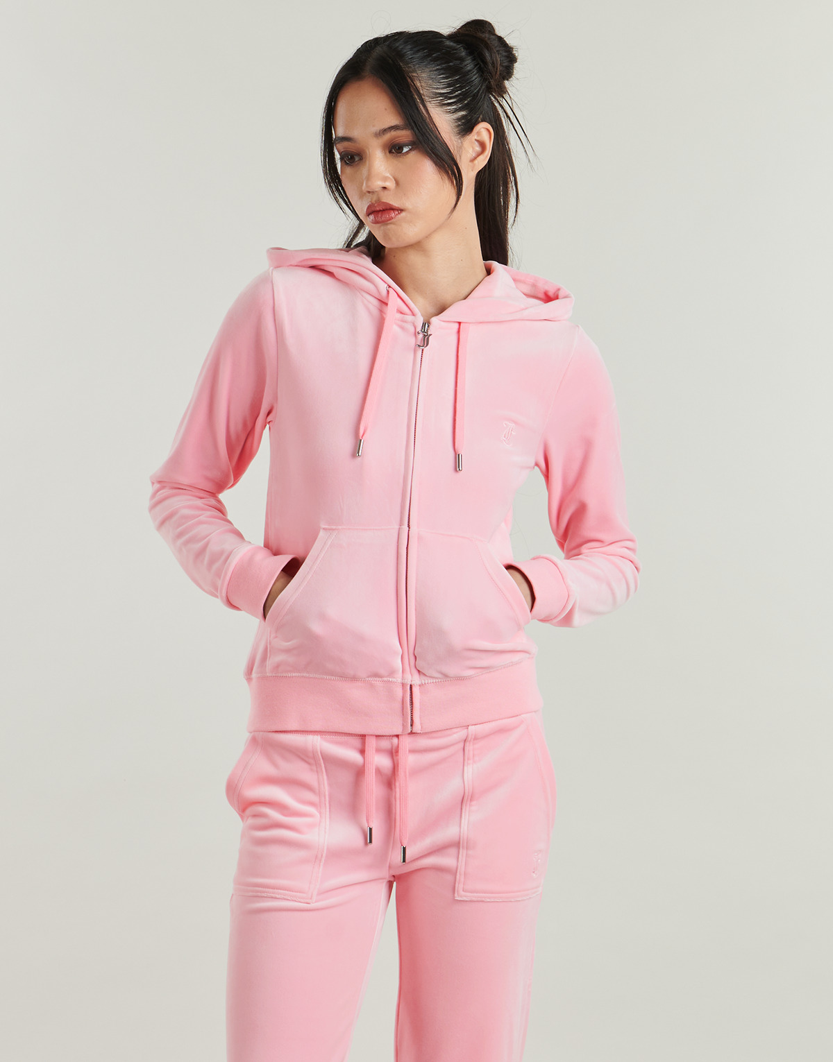 Juicy Couture - Robertson Zip Through Hoodie With Zip - Pink