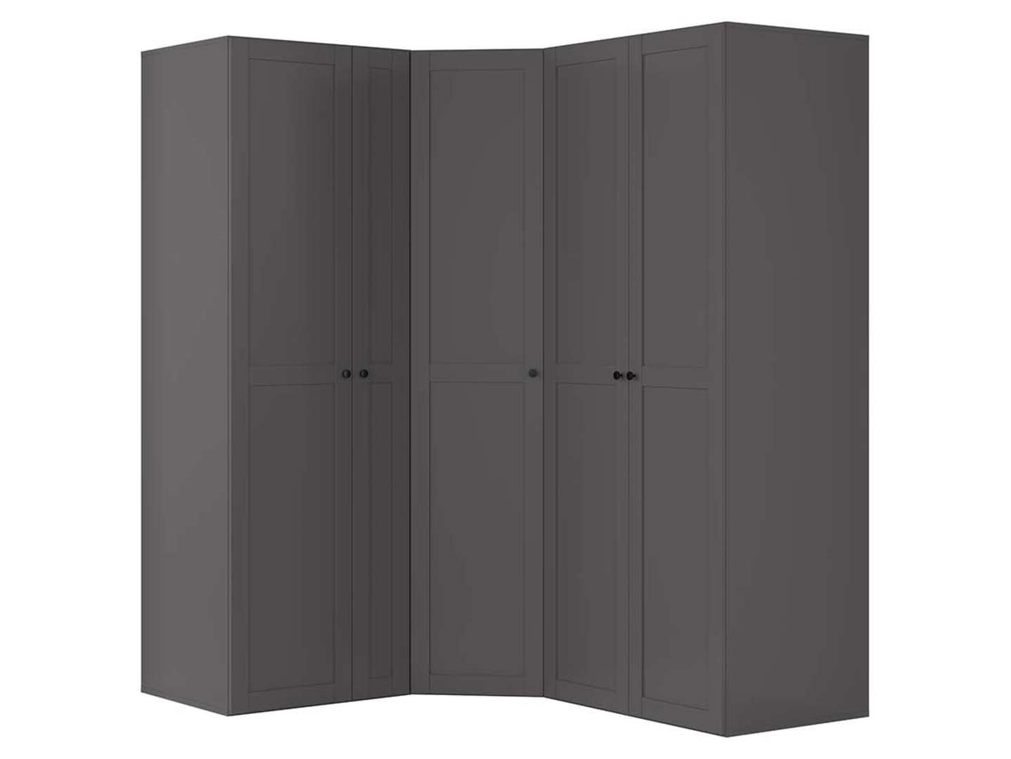 Szafa modułowa Flex 178 x 203 cm narożna z drzwiami grafit