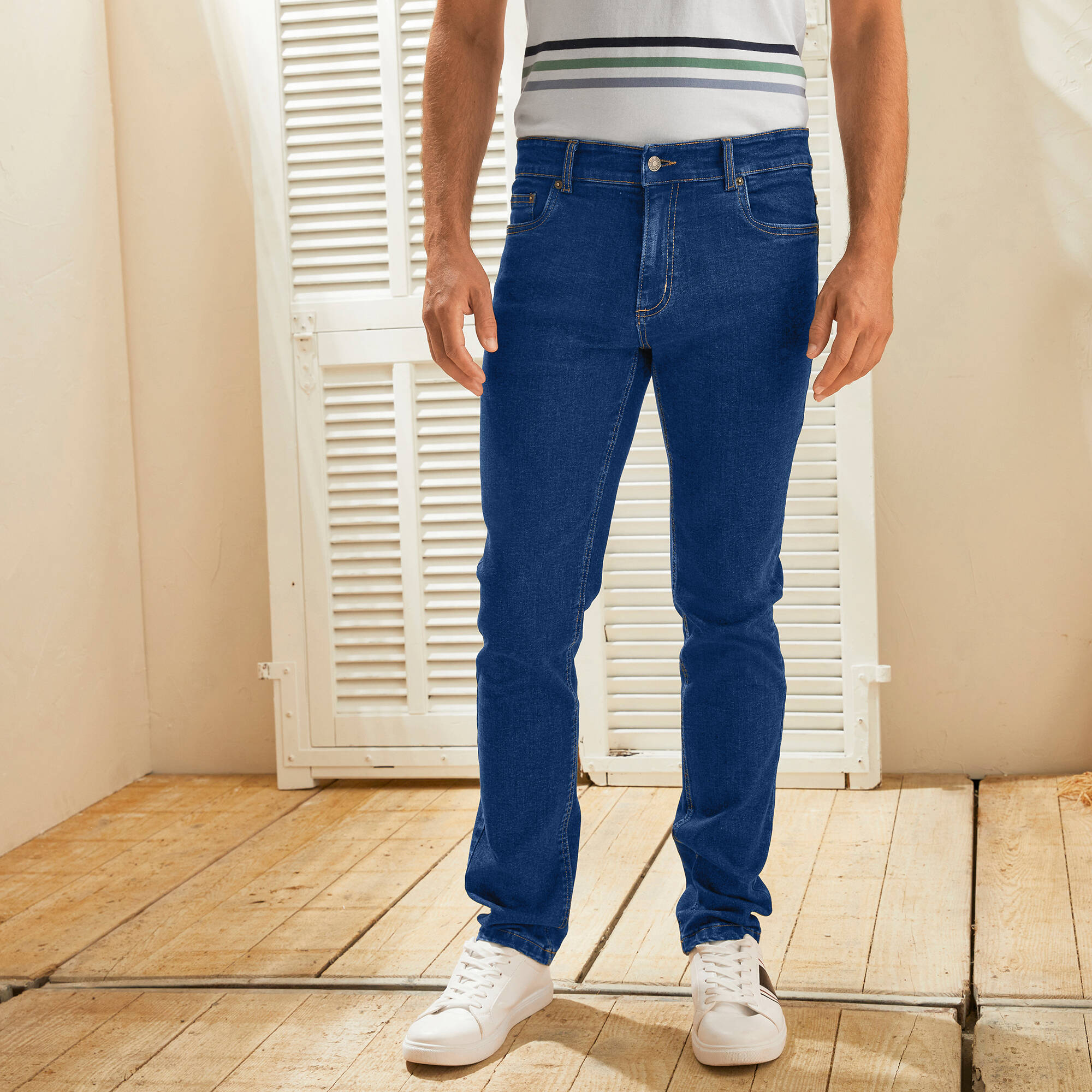 Jean droit basique coton stretch - L28