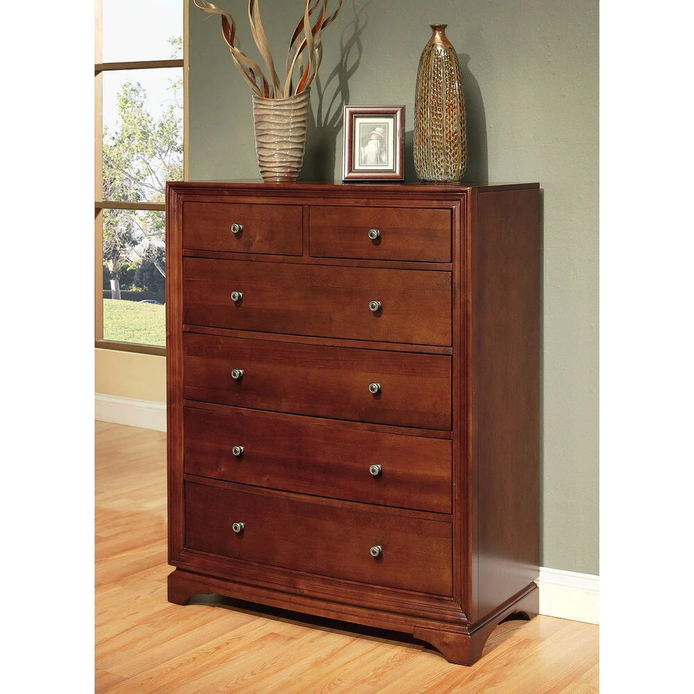 Abbyson Kingston 4-piece Walnut Sleigh Bedroom Set