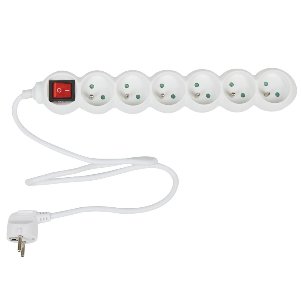 Bloc multiprise blanc L. 75 cm