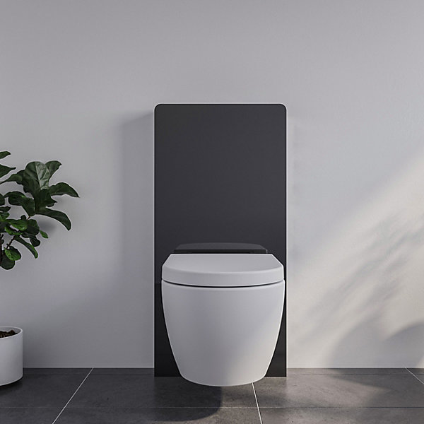 Pack complet WC suspendu Blanc 36x55x33cm (LxPxH)   Module sanitaire Noir 48x11x100xm (LxPxH) - Garantie 5 ans