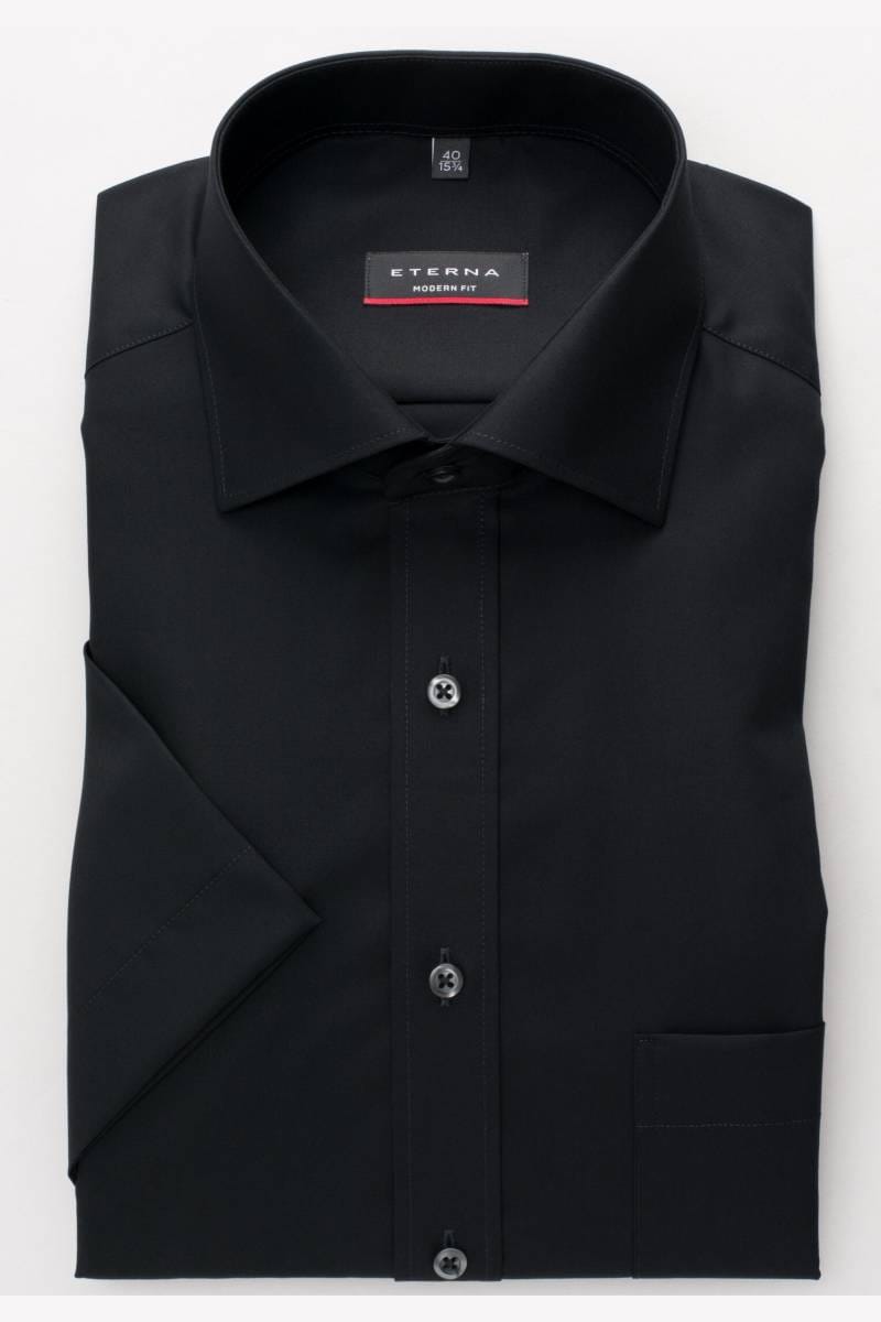 ETERNA Modern Fit Hemd schwarz, Einfarbig