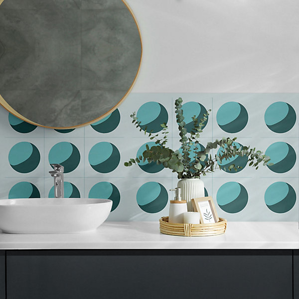 Panneau Décoratif Wallfluent 50x50 cm Boules Géométriques Dans Une Grille 4 pièces