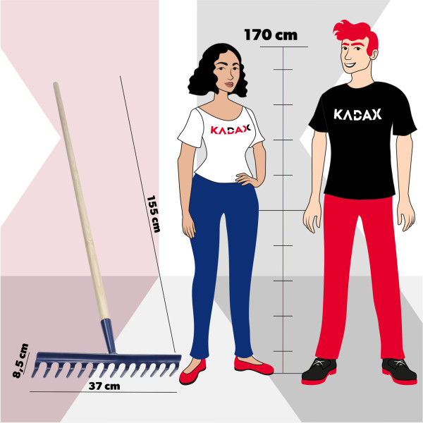 Grabie Metalowe Utwardzane z Trzonkiem 14 Zębów