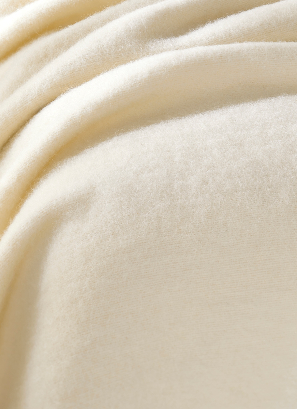COUVERTURE EN PURE LAINE VIERGE DOUBLE FACE ÉCRU