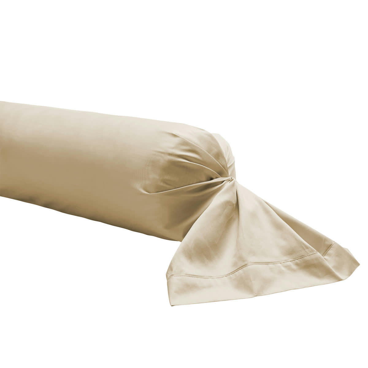 TEOPHILE - Taie de traversin en satin de coton désert 43x230