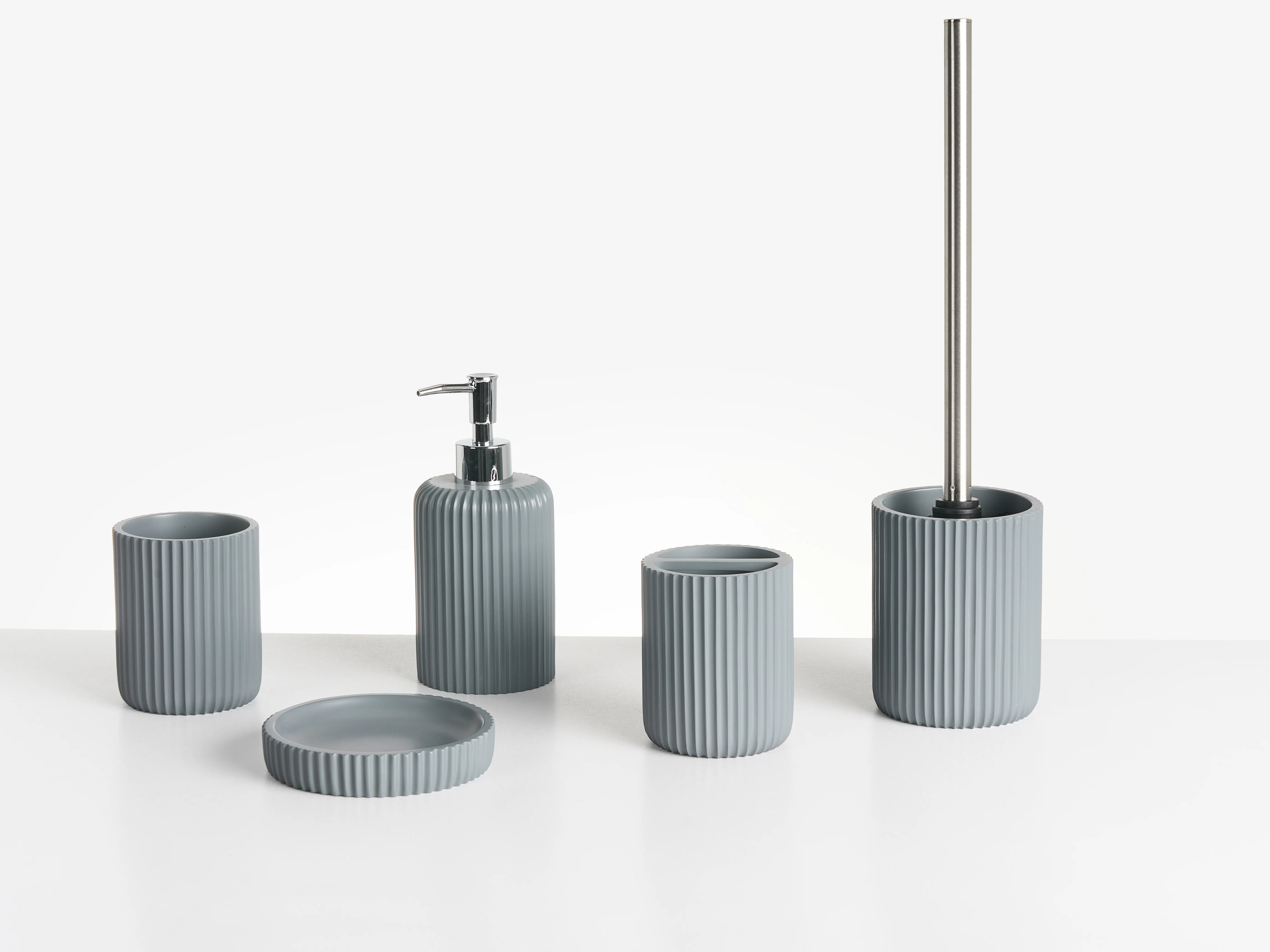 5-Piece Bathroom Accessories Set CAMANA Light Grey