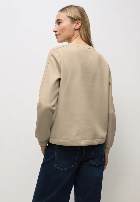 Sweatshirt mit Rippdetail