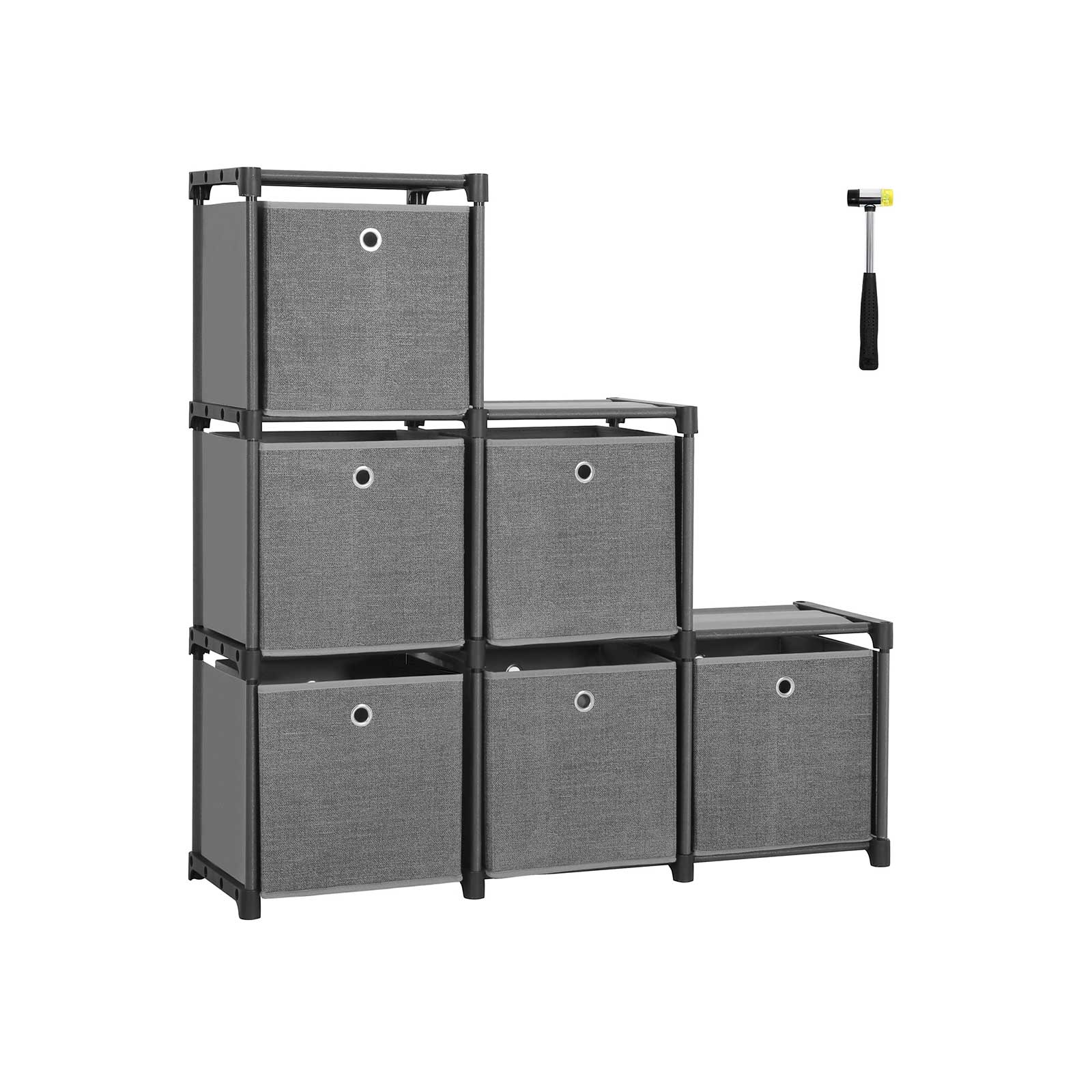 Meuble modulable 6 cubes noir