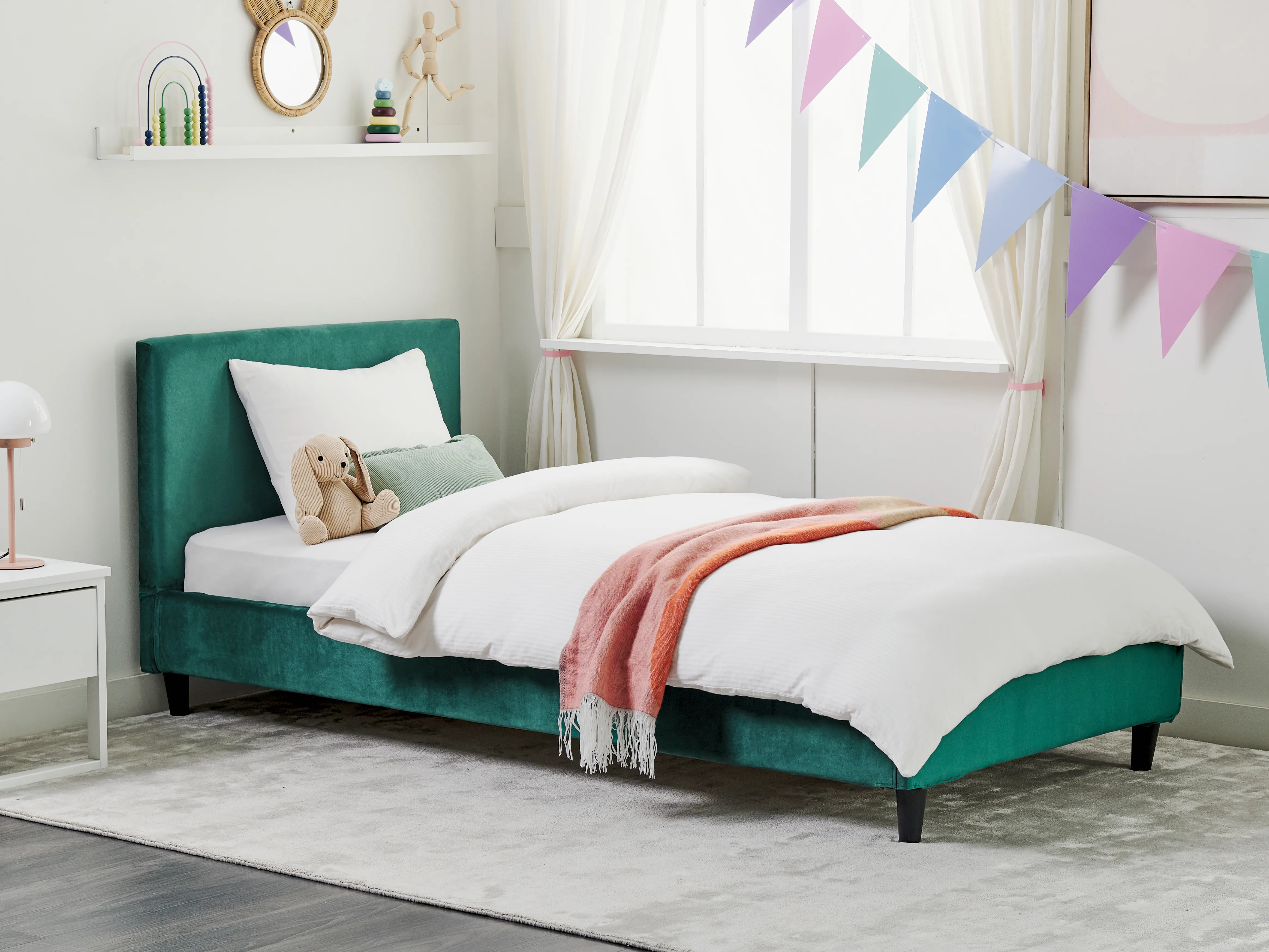 Bed Frame Cover Velvet FITOU 90 x 200 cm Dark Green