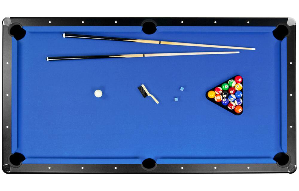 Hathaway Hustler Pool/Billiards Table w/ Balls, Cues & Accessories, Black, 7-ft