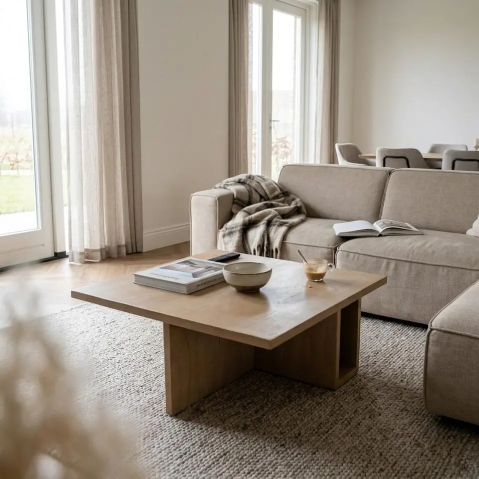 Salontafel Vierkant Naturel Hout - 85cm - Onni