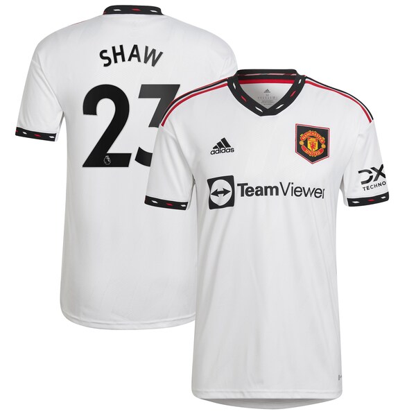 Luke Shaw Manchester United adidas 2022/23 Away Replica Player Jersey - White
