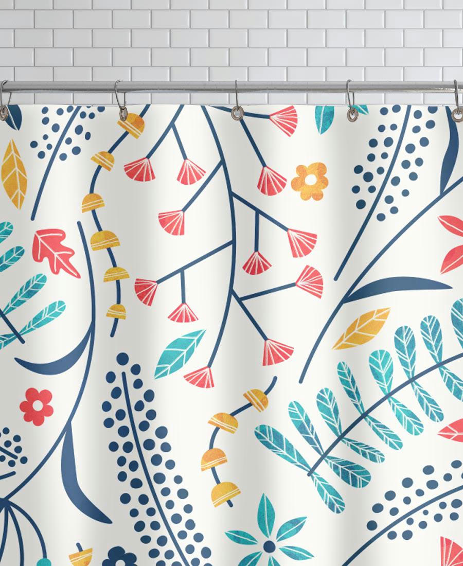 KOROMIKO - Rideau de douche en polyester en multicolore 150x200