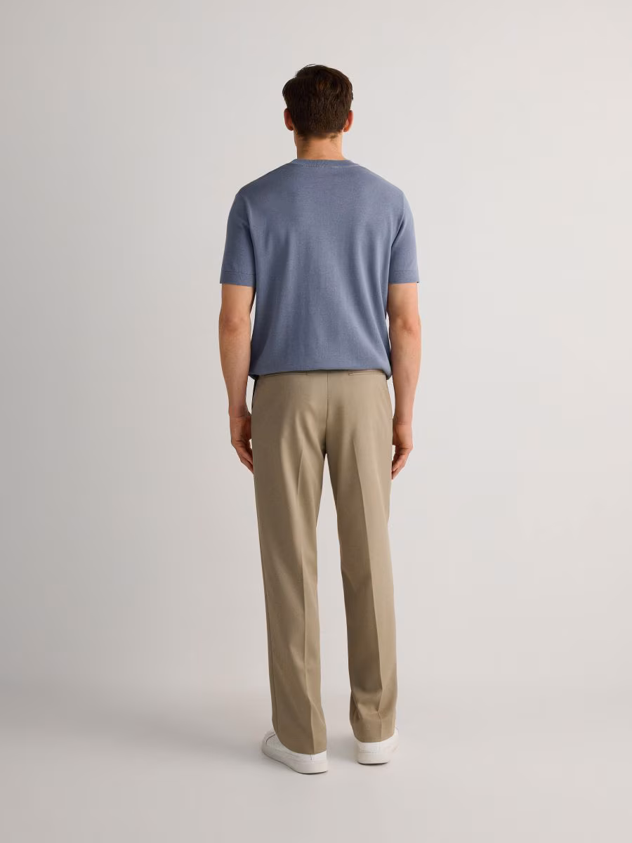 Straight Trousers With Pressed Crease