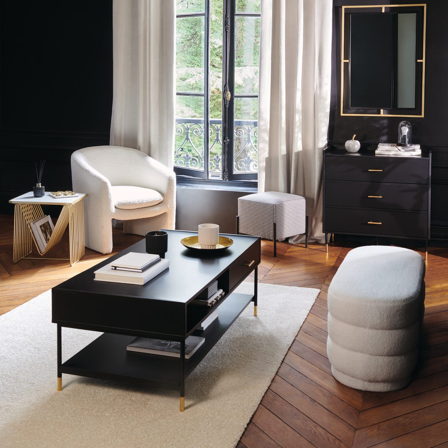 Tavolino con cassetto 110x60x48 cm Tedy