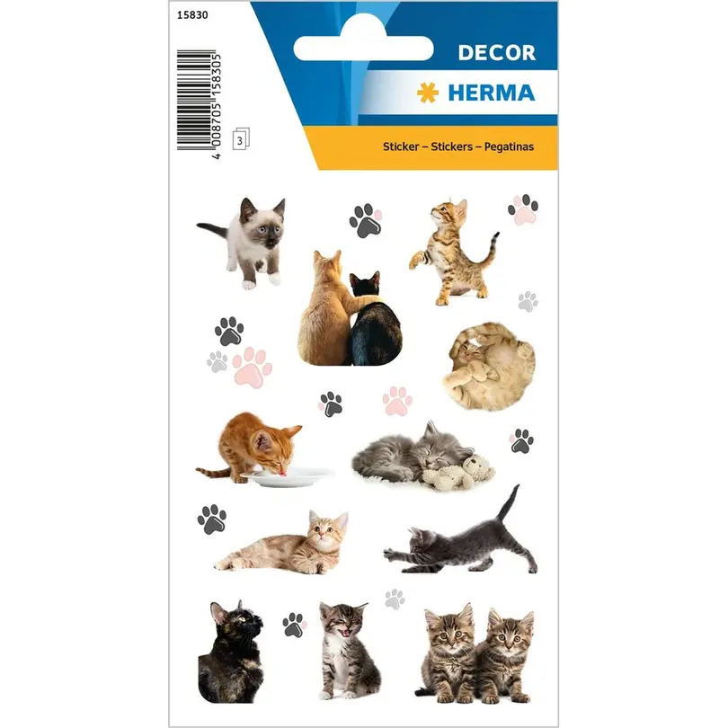 Sticker 3er-Set Fröhliche Katzenkinder