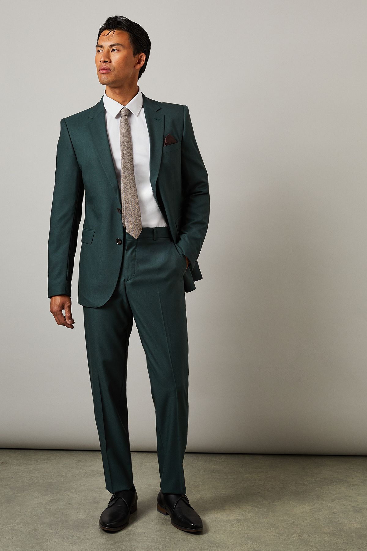 Burton Dark Green Slim Fit Suit Trousers