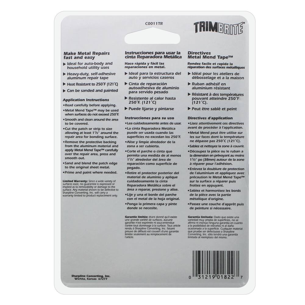 Trimbrite Metal Mend Tape, 3-in x 60-in