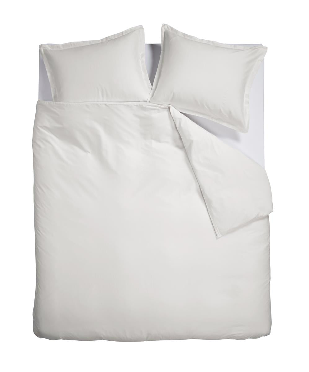 Ambiante Satin Uni dekbedovertrek - Lits-Jumeaux - 240x200/220 cm - Wit