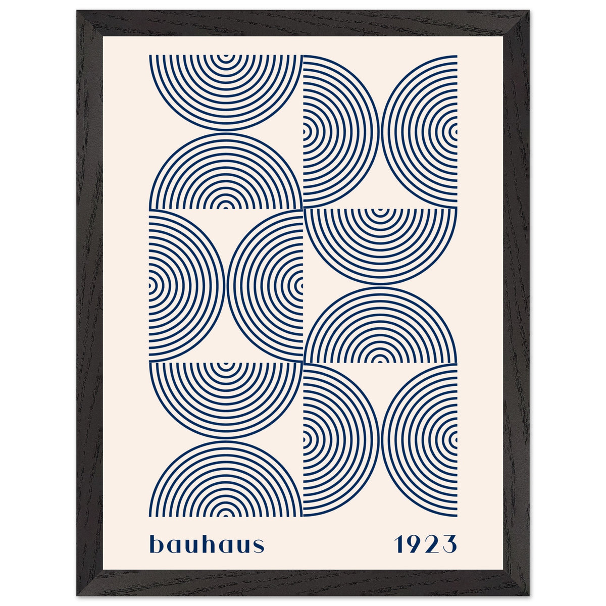 Artfulprints Poster met Lijst Bauhaus - Twisted arches 1923  - 30x40 cm - Blauw