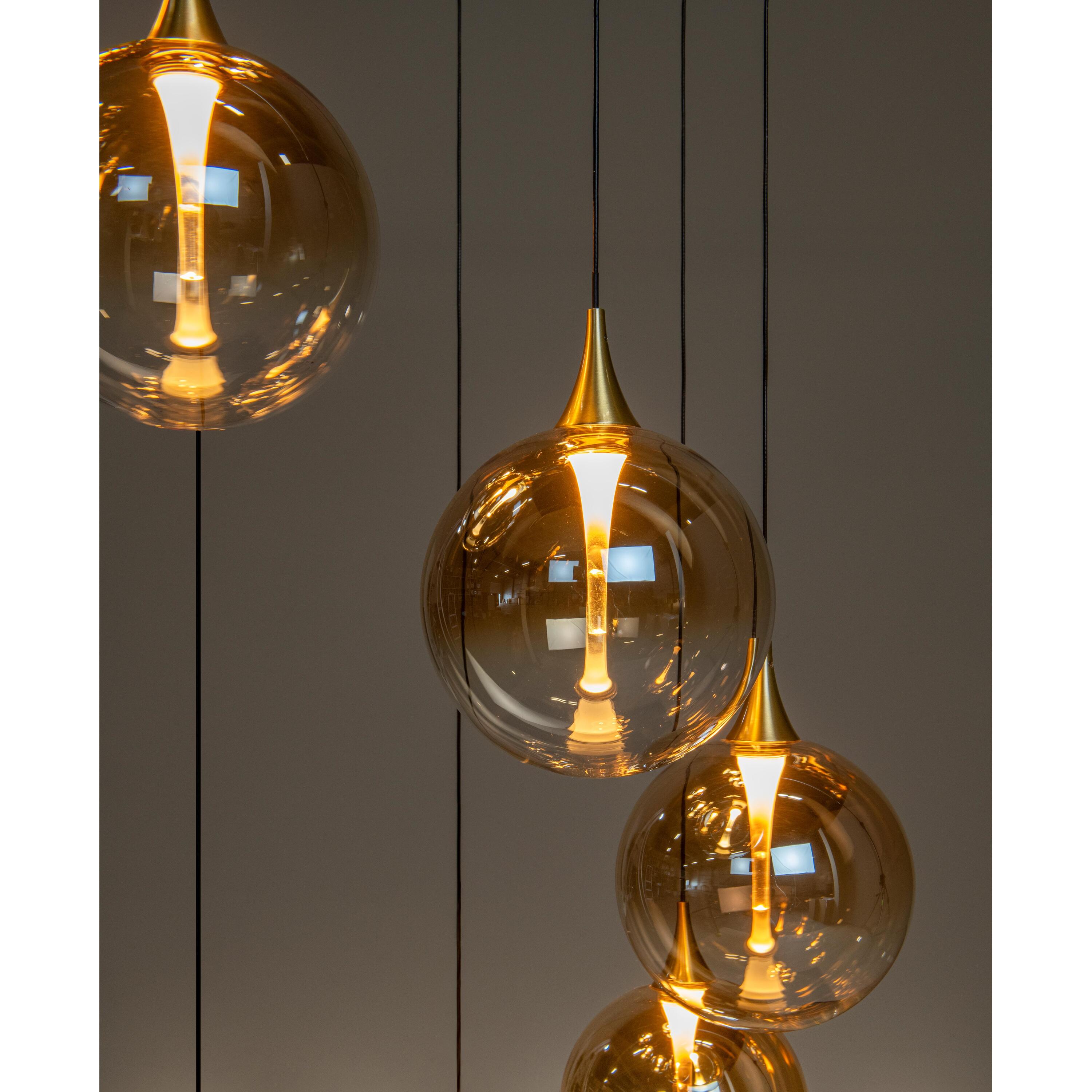 Gisela 5 cluster hanglamp LED rond Ø48 amber