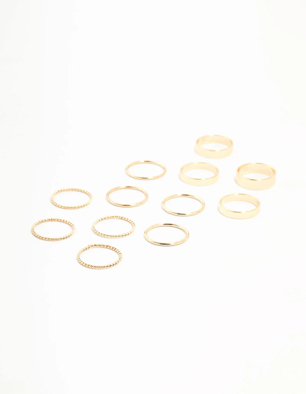 Gold Thick & Simple Rings 12-Pack