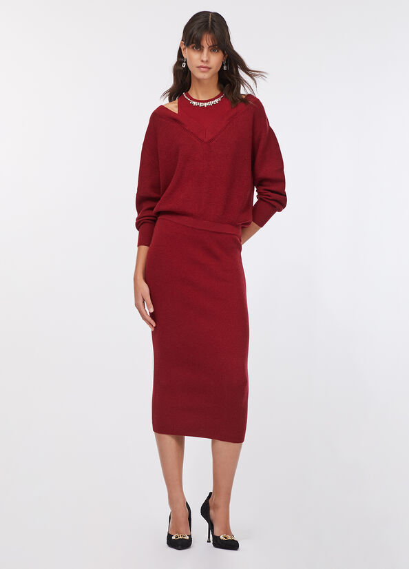 Abito in maglia con ricami gioiello