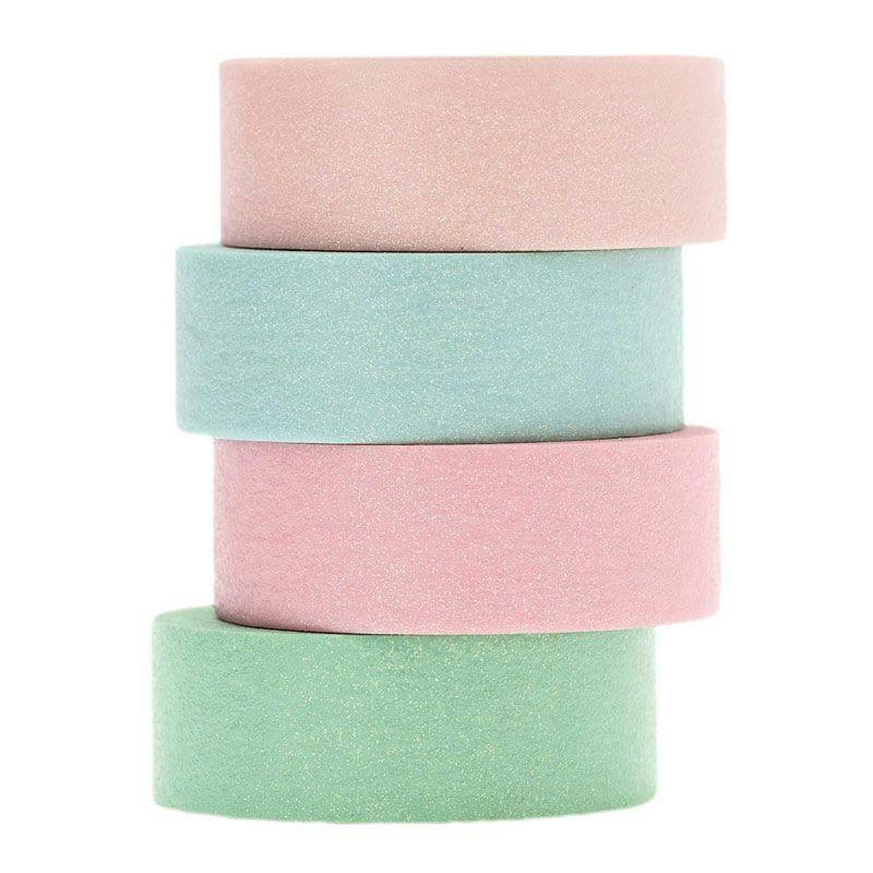 PASTEL - Masking tape pailleté pastel - Lot de 4