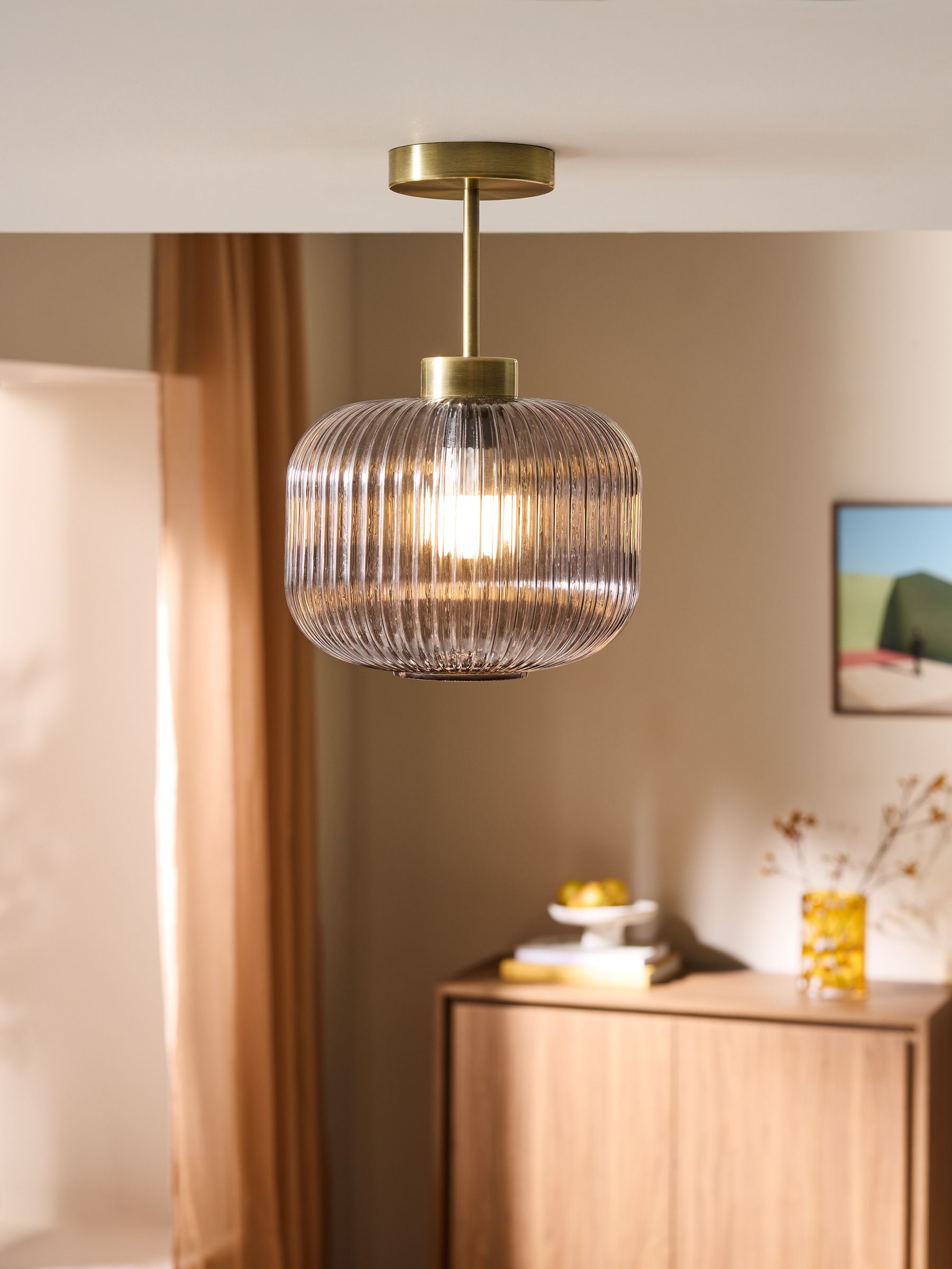 Grey Briz Ceiling Flush Fitting Light