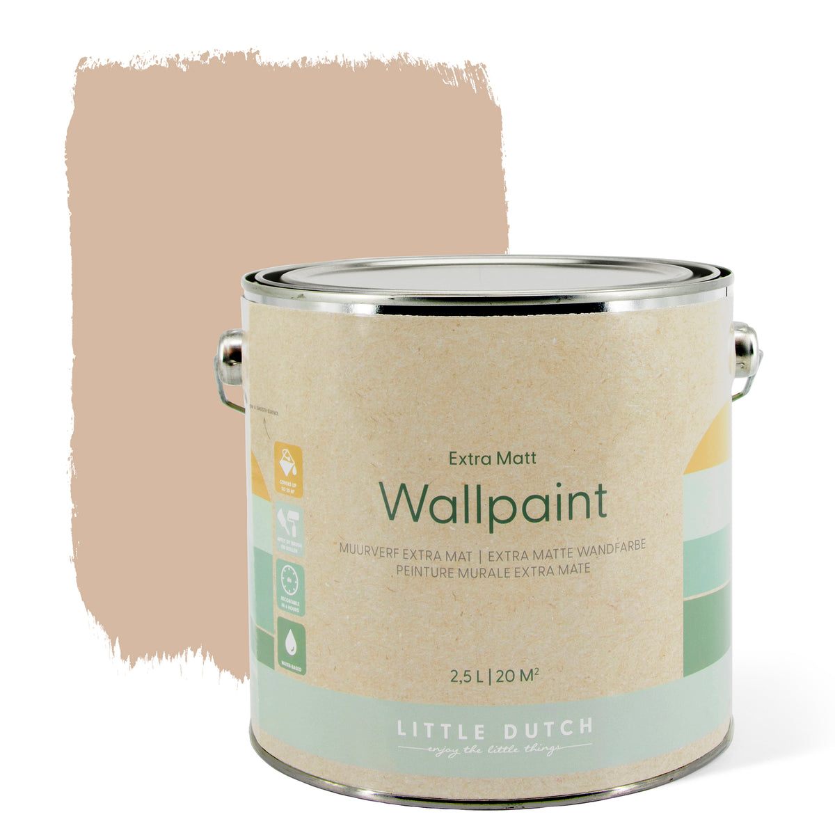 Little Dutch Muurverf Mat - Pure Beige - Beige - 2,5 liter