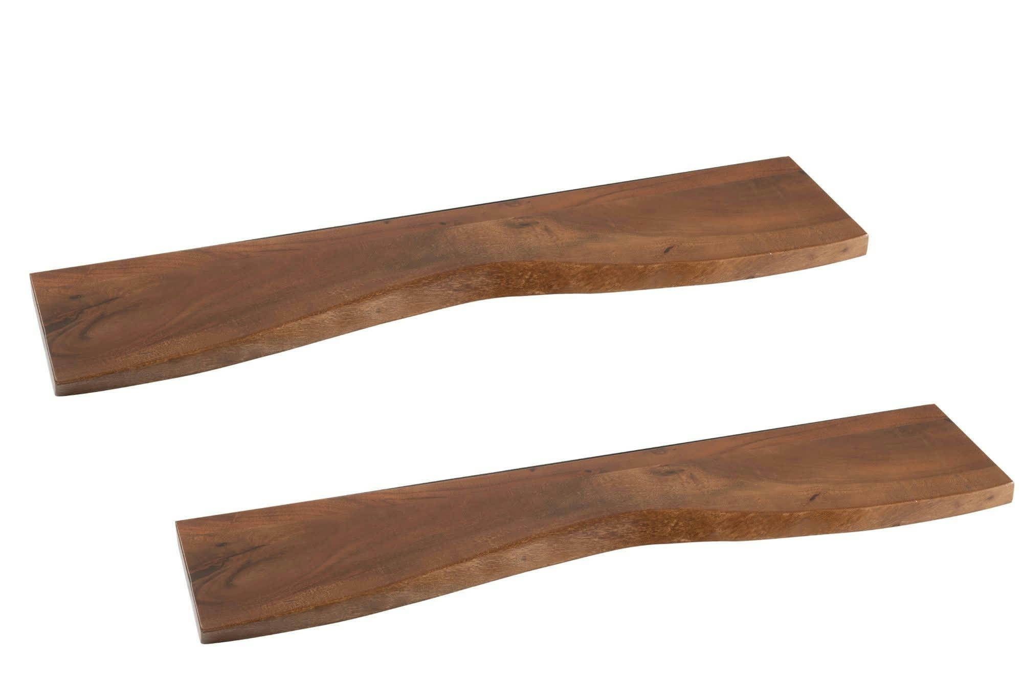 EDGAR - Lot de 2 etagère murale rectangulaire en bois d'acacia l115
