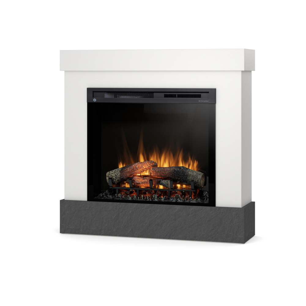 Kominek elektryczny 1400W Diro 28" XHD Biały, Łupek Scivarol Warmtec
