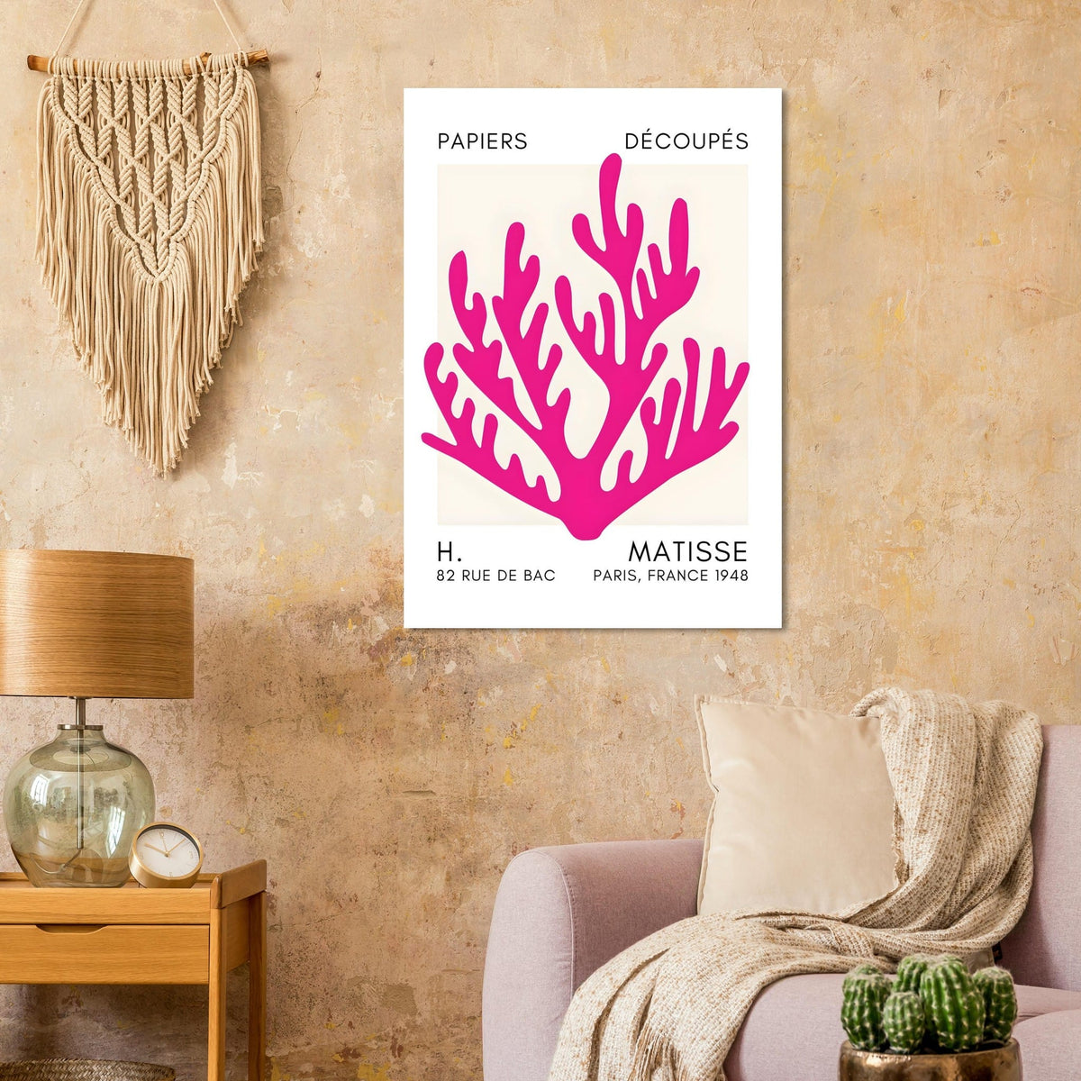 Artfulprints Poster Matisse – Coral harmony pink  - 70x100 cm - Roze