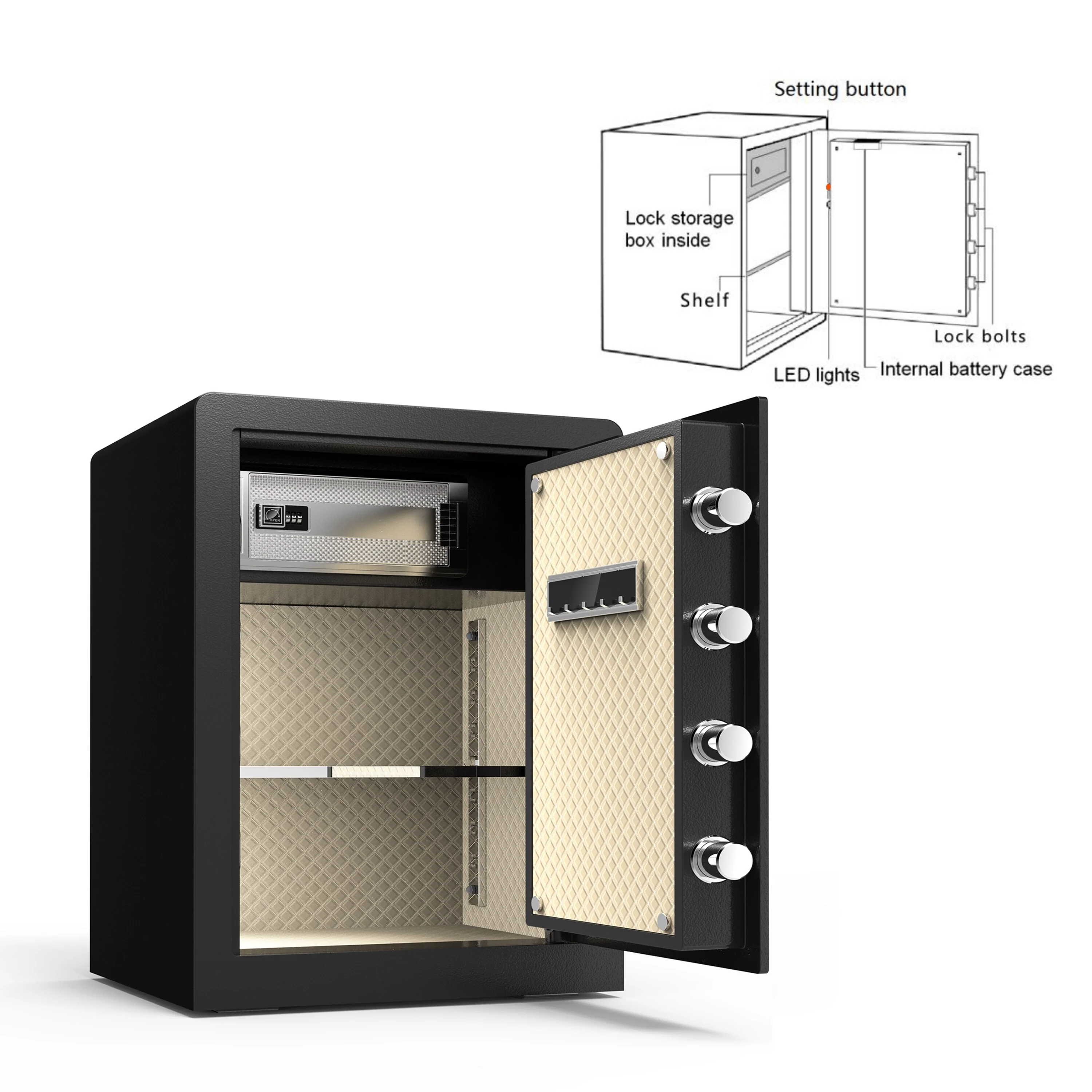 Nestfair 2.3 Cubic Feet Digital Security Safe Box - Black