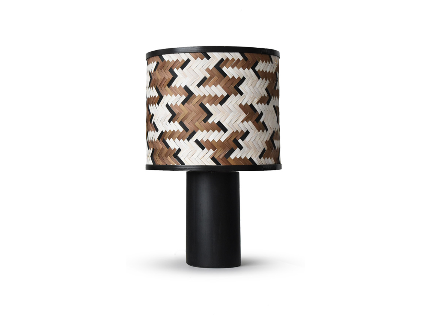 Lampa stołowa Phil rattanowa 54 cm brązowo-czarna