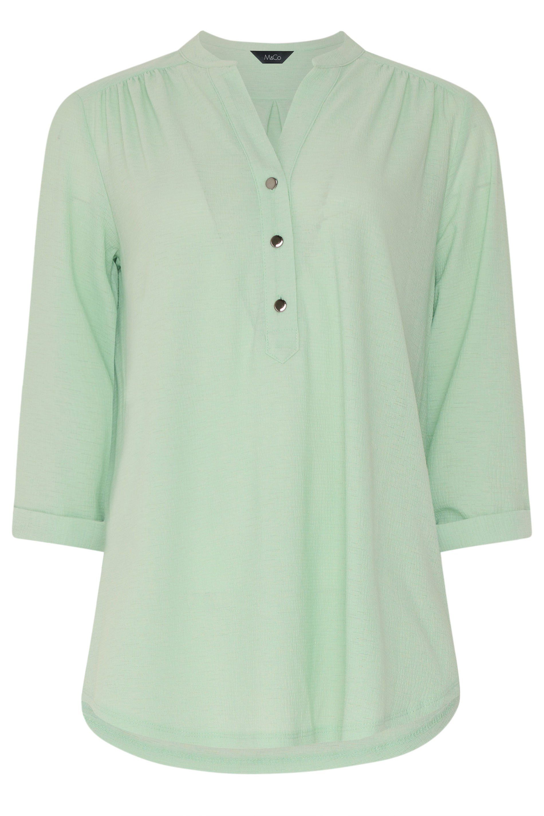 M&Co Textured Half Placket Shirt