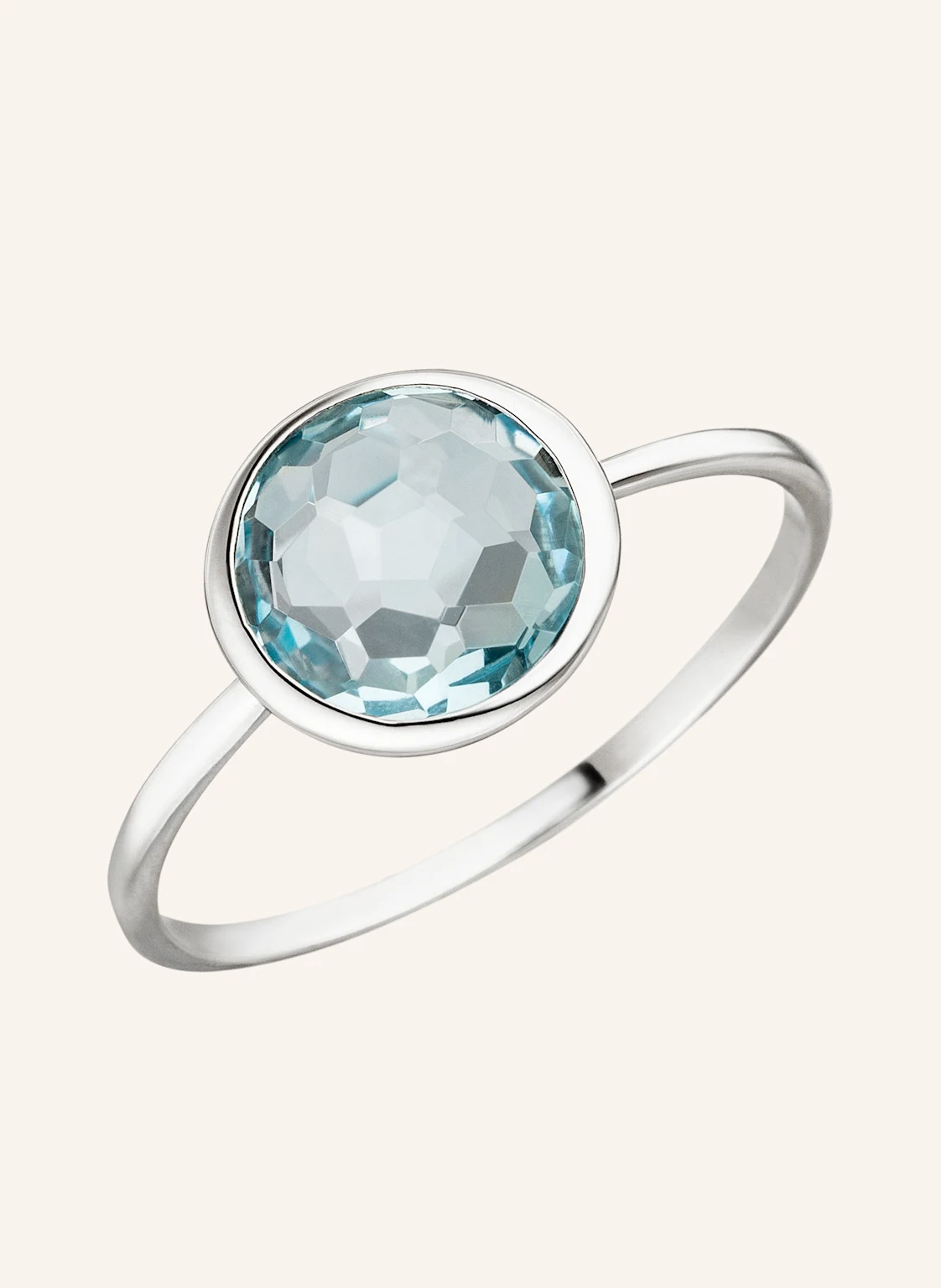 Leaf Ring BLUE TOPAZ aus 14 Karat Weißgold