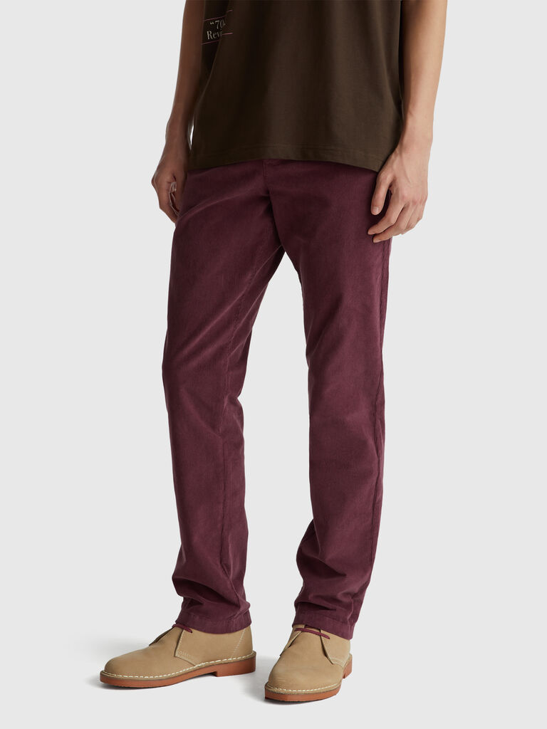 Slim fit stretch corduroy trousers