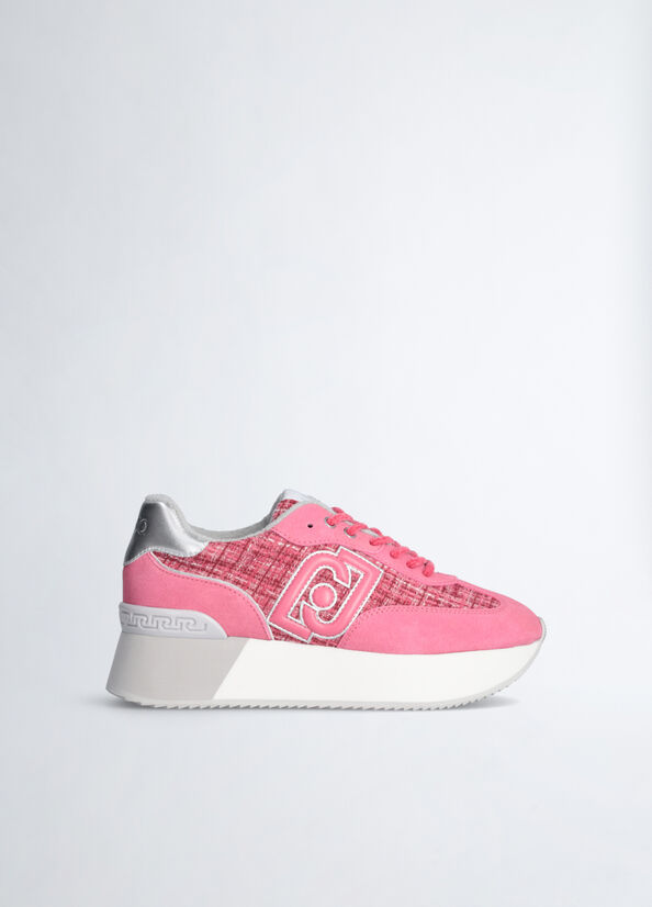 Sneakers platform in tweed